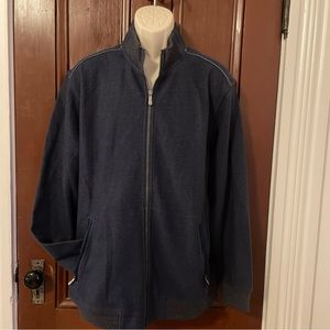 Tommy Bahama Shirt Jacket Mens XL Blue Shacket Full Zip Up